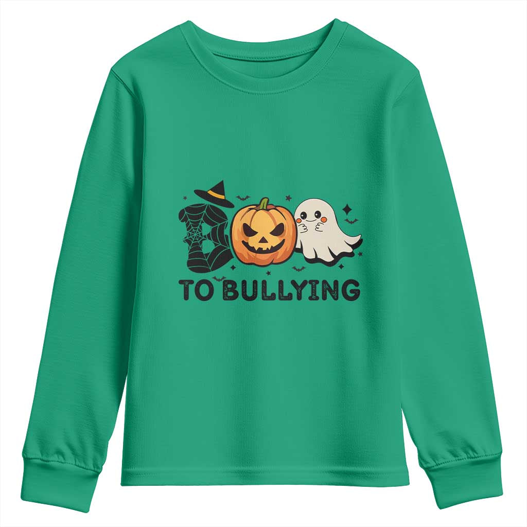 Halloween Unity Day Youth Sweatshirt Boo To Bullying Bullying Prevention Ghost Pumpkin