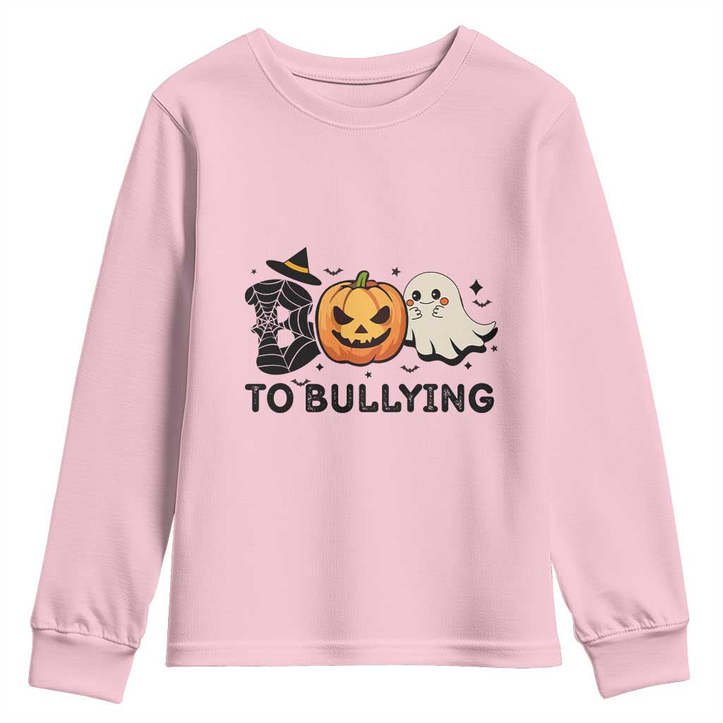 Halloween Unity Day Youth Sweatshirt Boo To Bullying Bullying Prevention Ghost Pumpkin