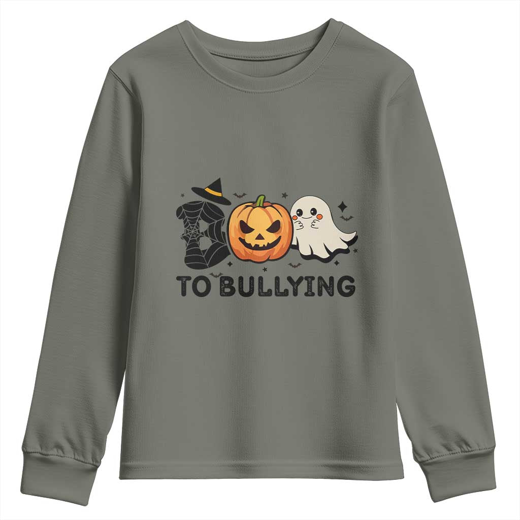 Halloween Unity Day Youth Sweatshirt Boo To Bullying Bullying Prevention Ghost Pumpkin