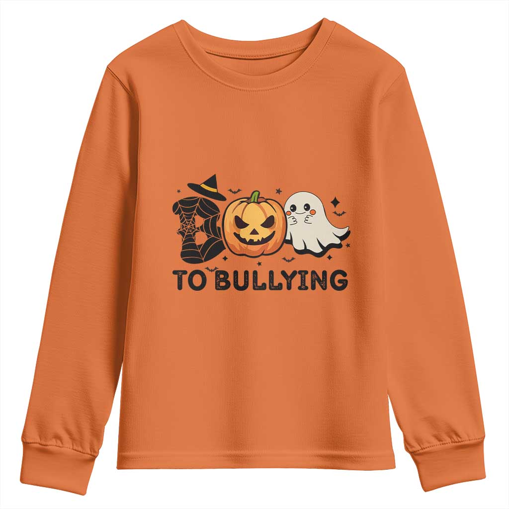 Halloween Unity Day Youth Sweatshirt Boo To Bullying Bullying Prevention Ghost Pumpkin