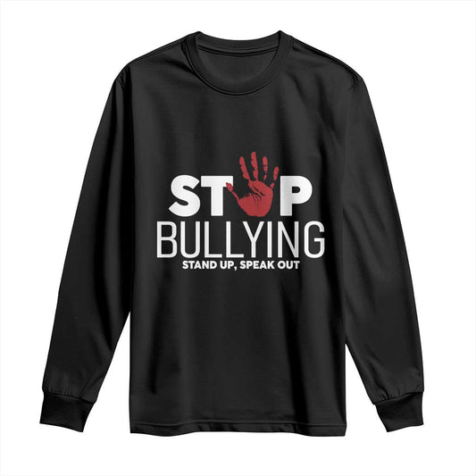 Bullying Prevention Long Sleeve Shirt Stop Bullying Stand Up Speak Out Hand Prints