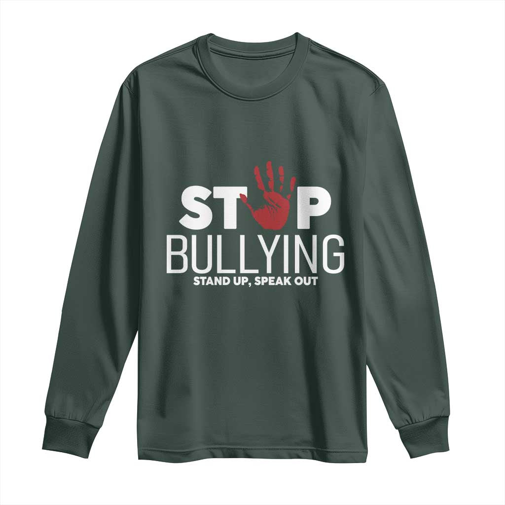 Bullying Prevention Long Sleeve Shirt Stop Bullying Stand Up Speak Out Hand Prints
