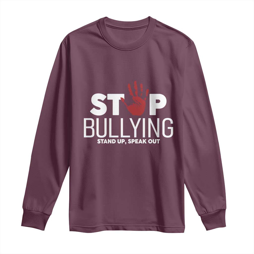 Bullying Prevention Long Sleeve Shirt Stop Bullying Stand Up Speak Out Hand Prints
