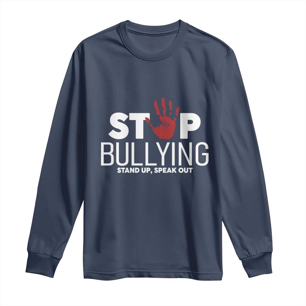 Bullying Prevention Long Sleeve Shirt Stop Bullying Stand Up Speak Out Hand Prints