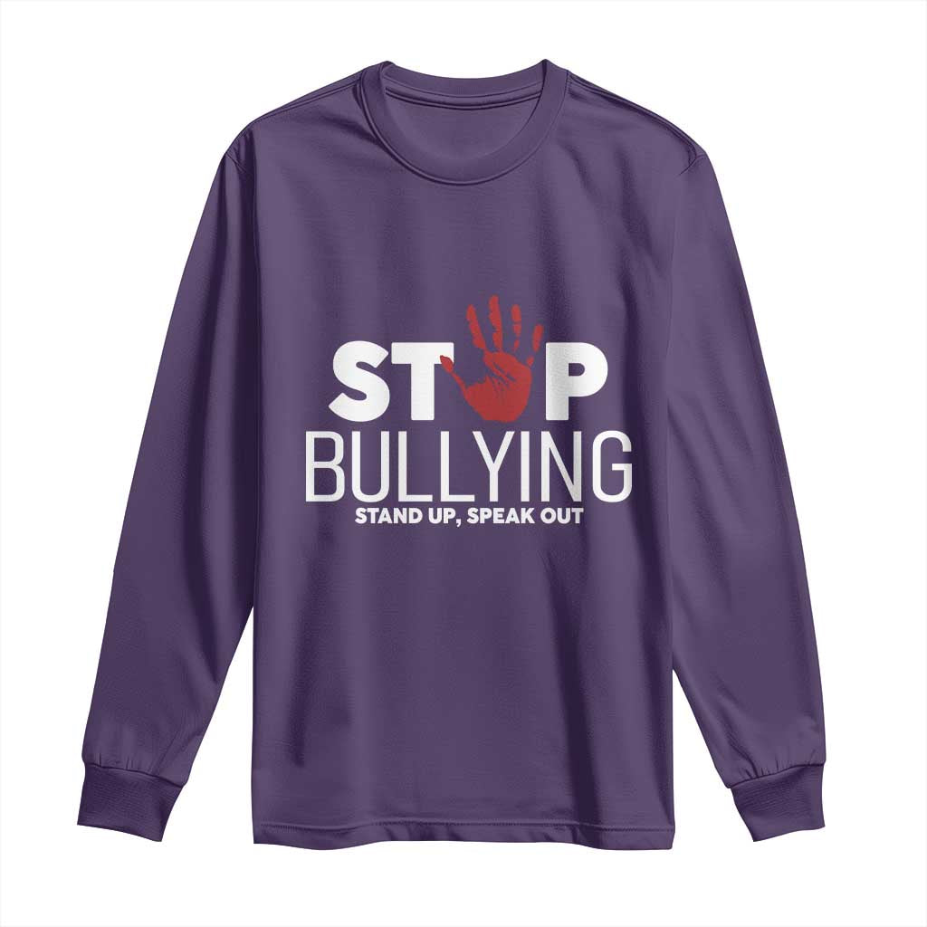 Bullying Prevention Long Sleeve Shirt Stop Bullying Stand Up Speak Out Hand Prints