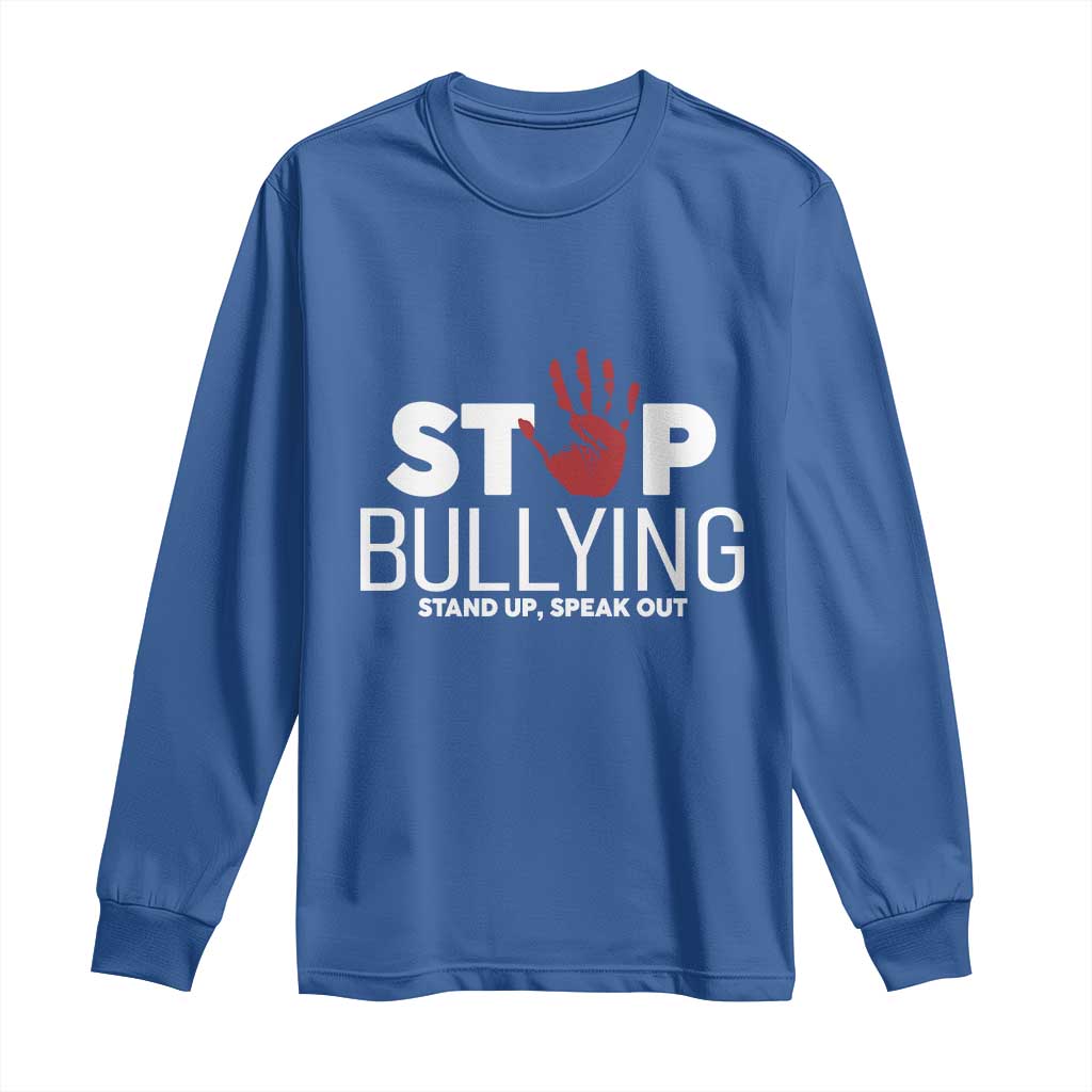 Bullying Prevention Long Sleeve Shirt Stop Bullying Stand Up Speak Out Hand Prints
