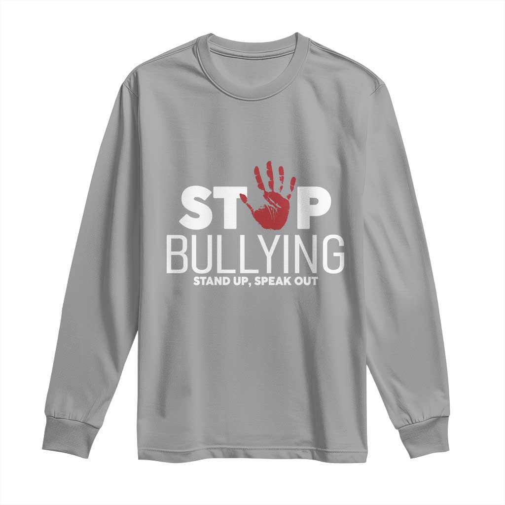 Bullying Prevention Long Sleeve Shirt Stop Bullying Stand Up Speak Out Hand Prints