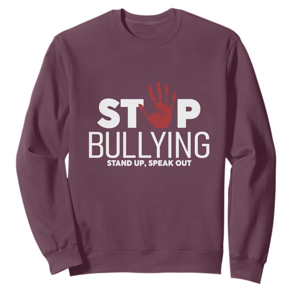 Bullying Prevention Sweatshirt Stop Bullying Stand Up Speak Out Hand Prints
