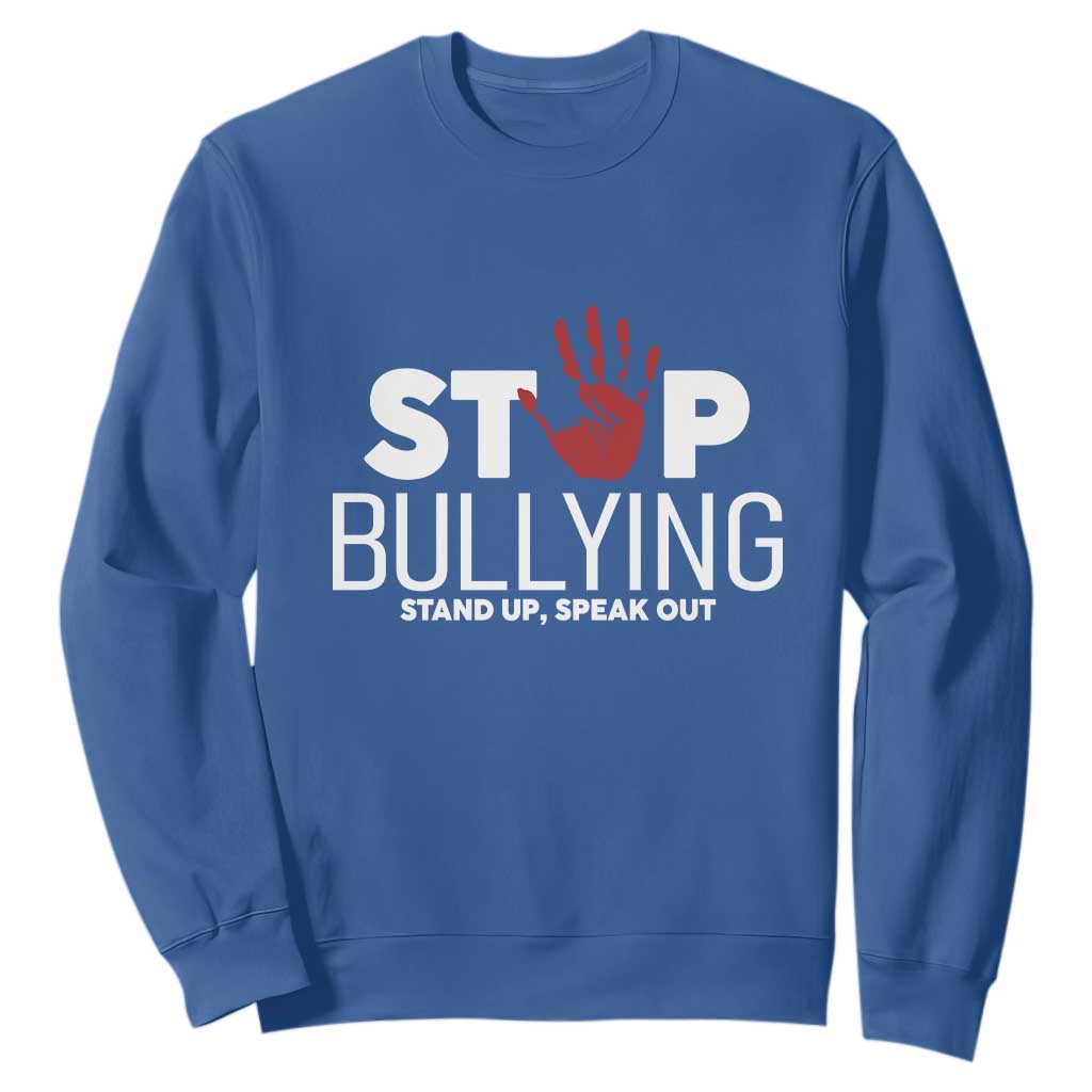 Bullying Prevention Sweatshirt Stop Bullying Stand Up Speak Out Hand Prints