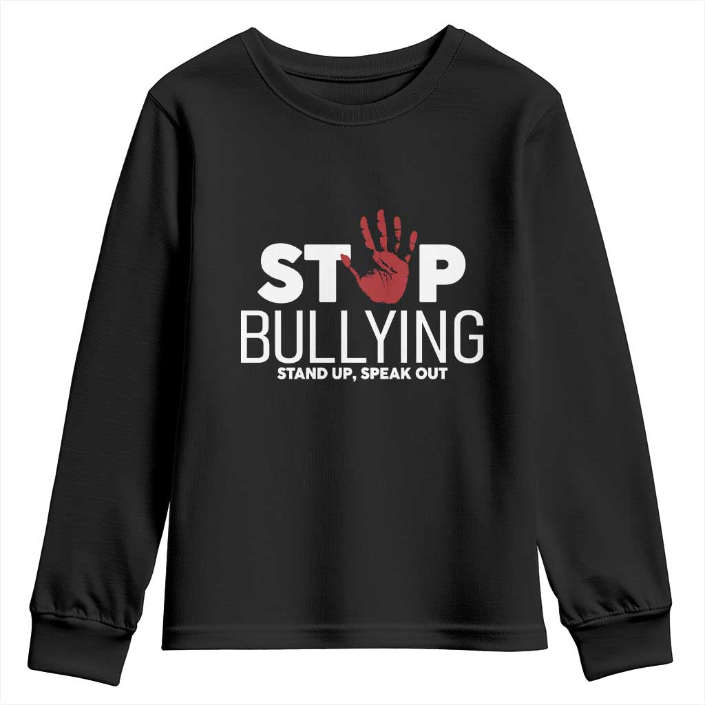 Bullying Prevention Youth Sweatshirt Stop Bullying Stand Up Speak Out Hand Prints