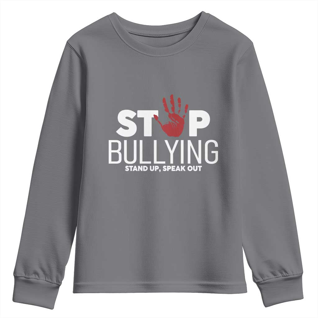 Bullying Prevention Youth Sweatshirt Stop Bullying Stand Up Speak Out Hand Prints