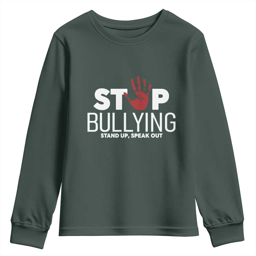 Bullying Prevention Youth Sweatshirt Stop Bullying Stand Up Speak Out Hand Prints
