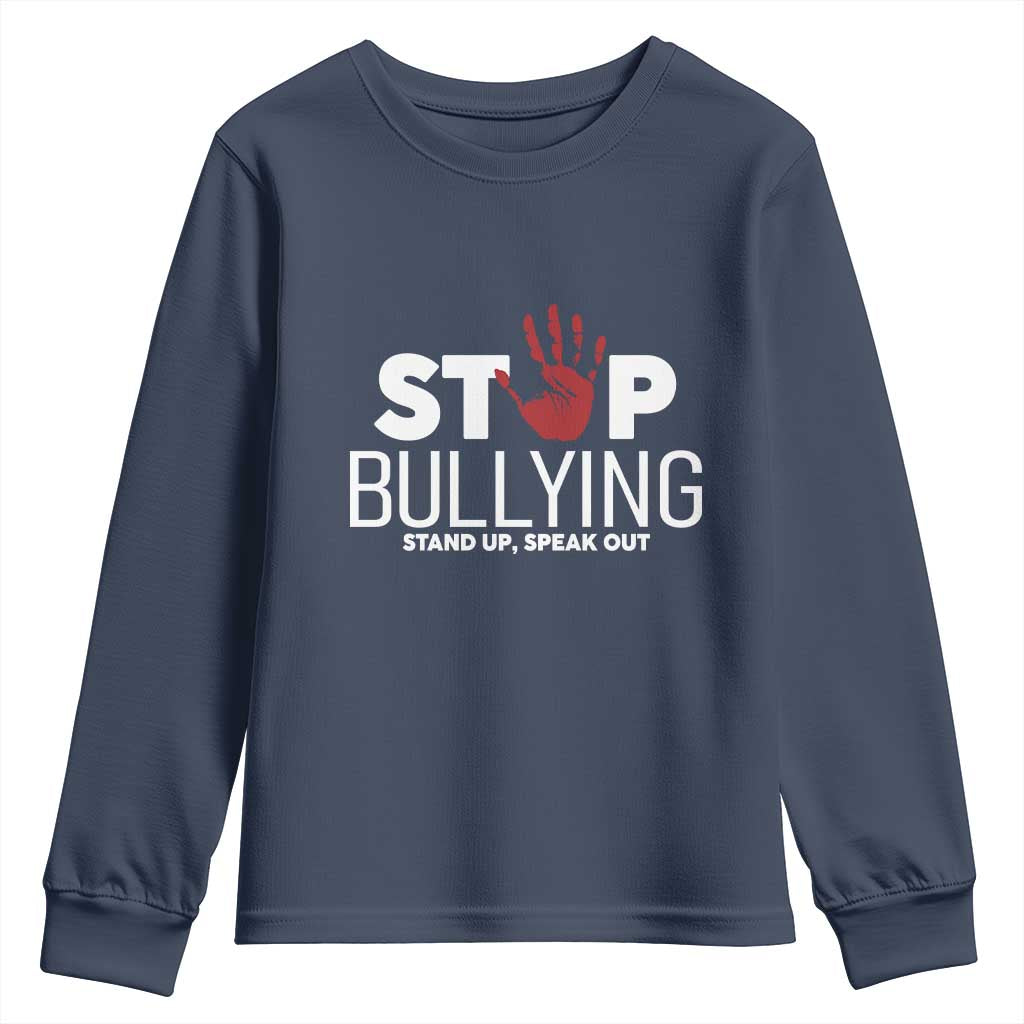 Bullying Prevention Youth Sweatshirt Stop Bullying Stand Up Speak Out Hand Prints