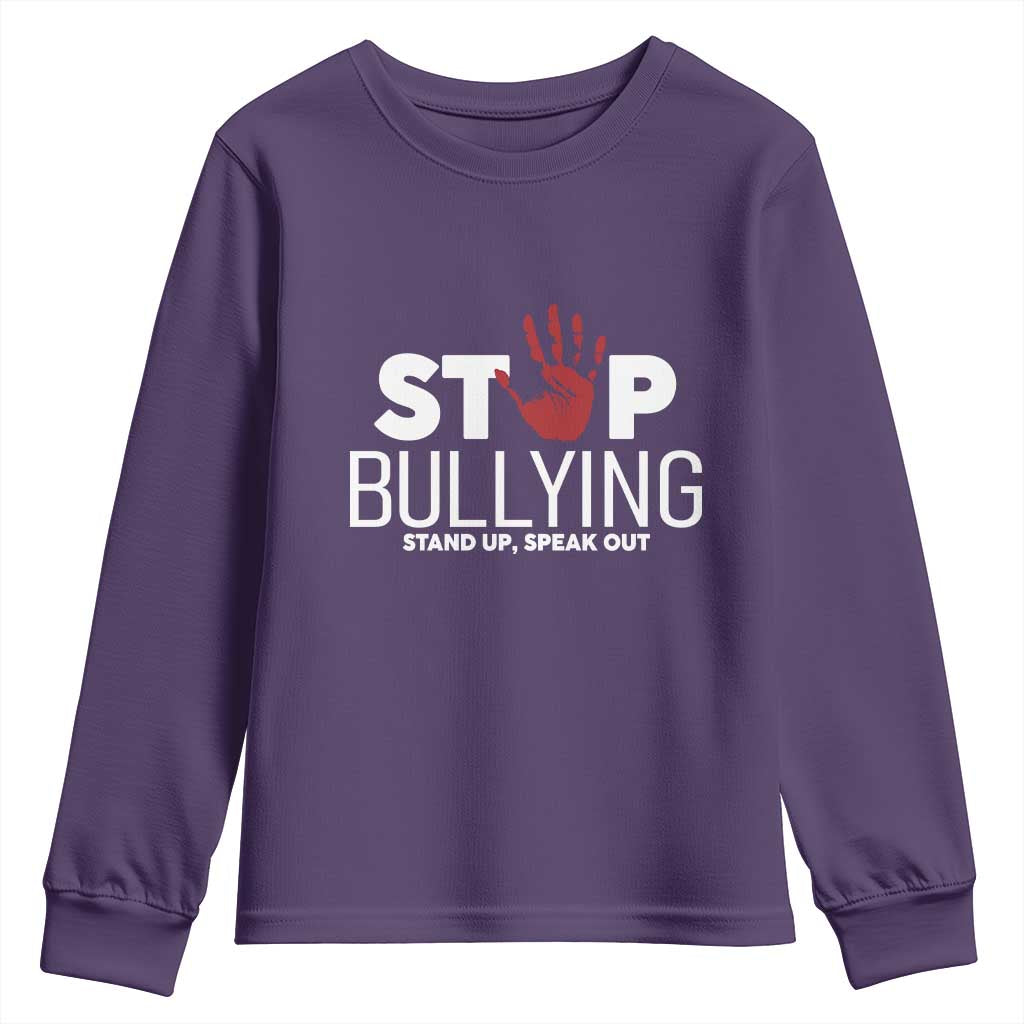 Bullying Prevention Youth Sweatshirt Stop Bullying Stand Up Speak Out Hand Prints