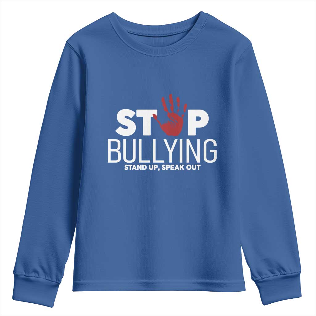 Bullying Prevention Youth Sweatshirt Stop Bullying Stand Up Speak Out Hand Prints