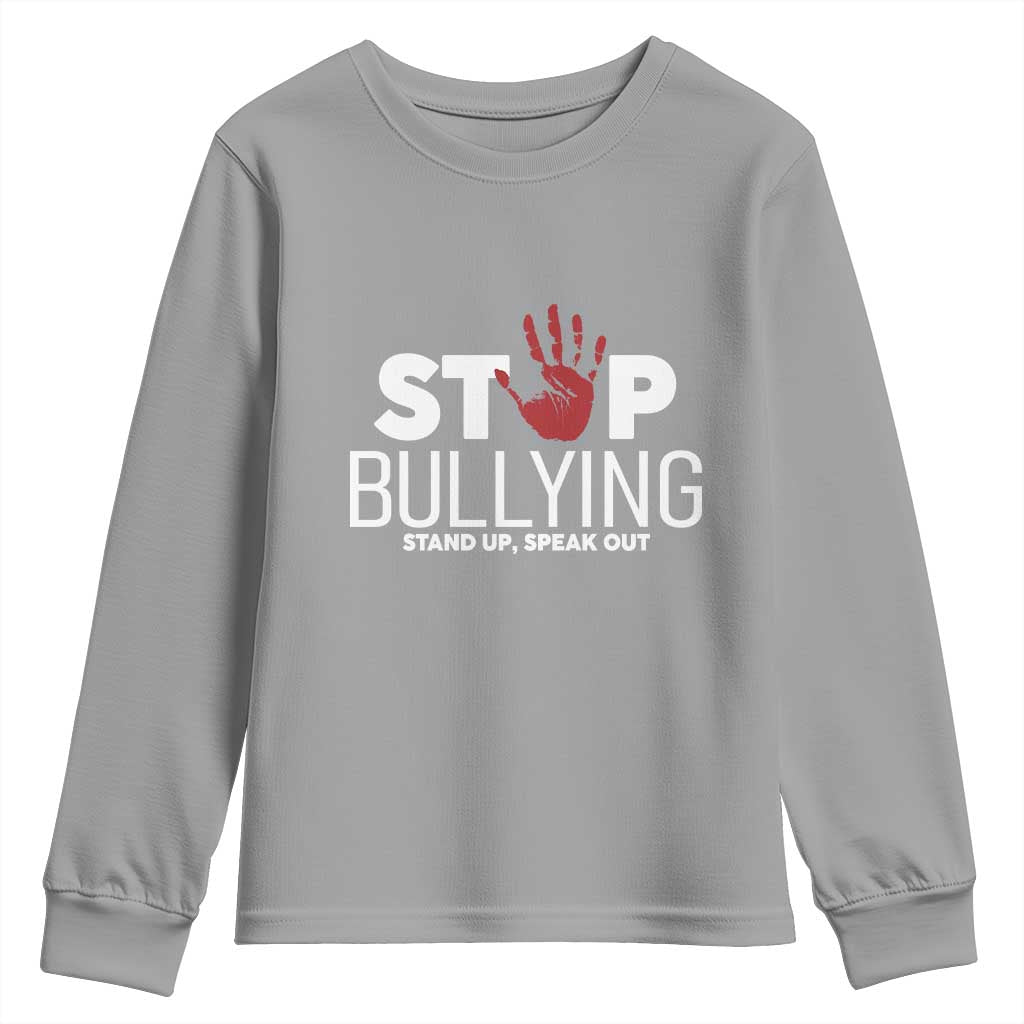 Bullying Prevention Youth Sweatshirt Stop Bullying Stand Up Speak Out Hand Prints