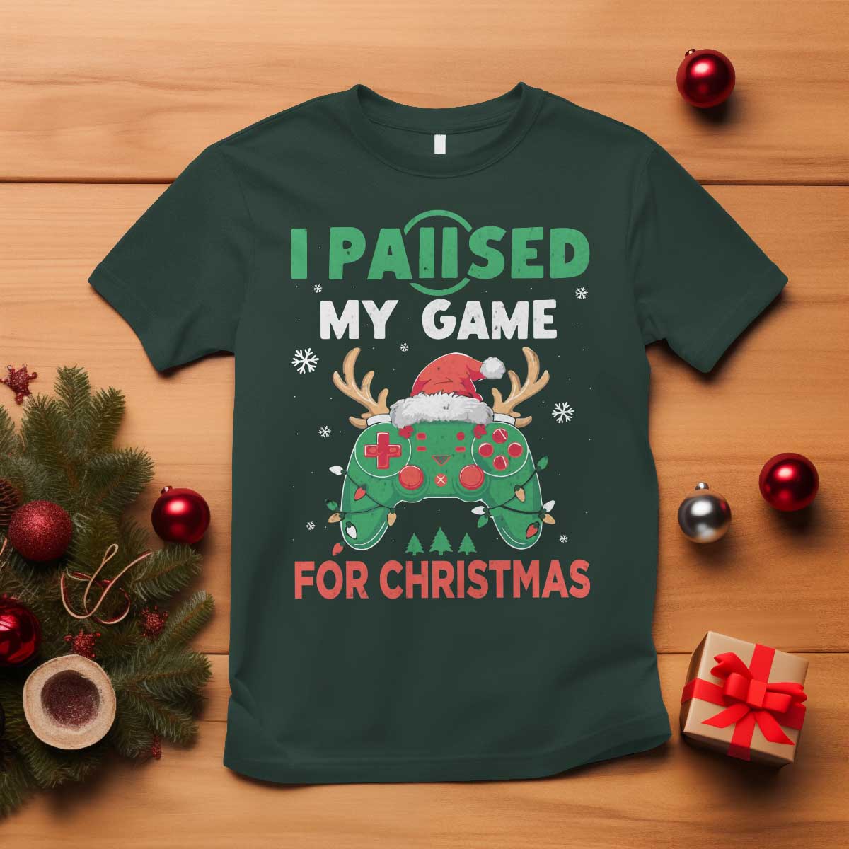 funny-christmas-gamers-t-shirt-i-paused-my-game-for-christmas-santa-hat