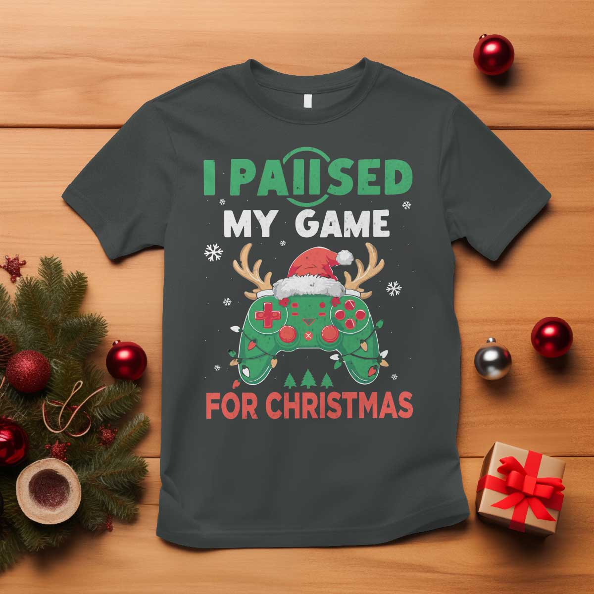 funny-christmas-gamers-t-shirt-i-paused-my-game-for-christmas-santa-hat