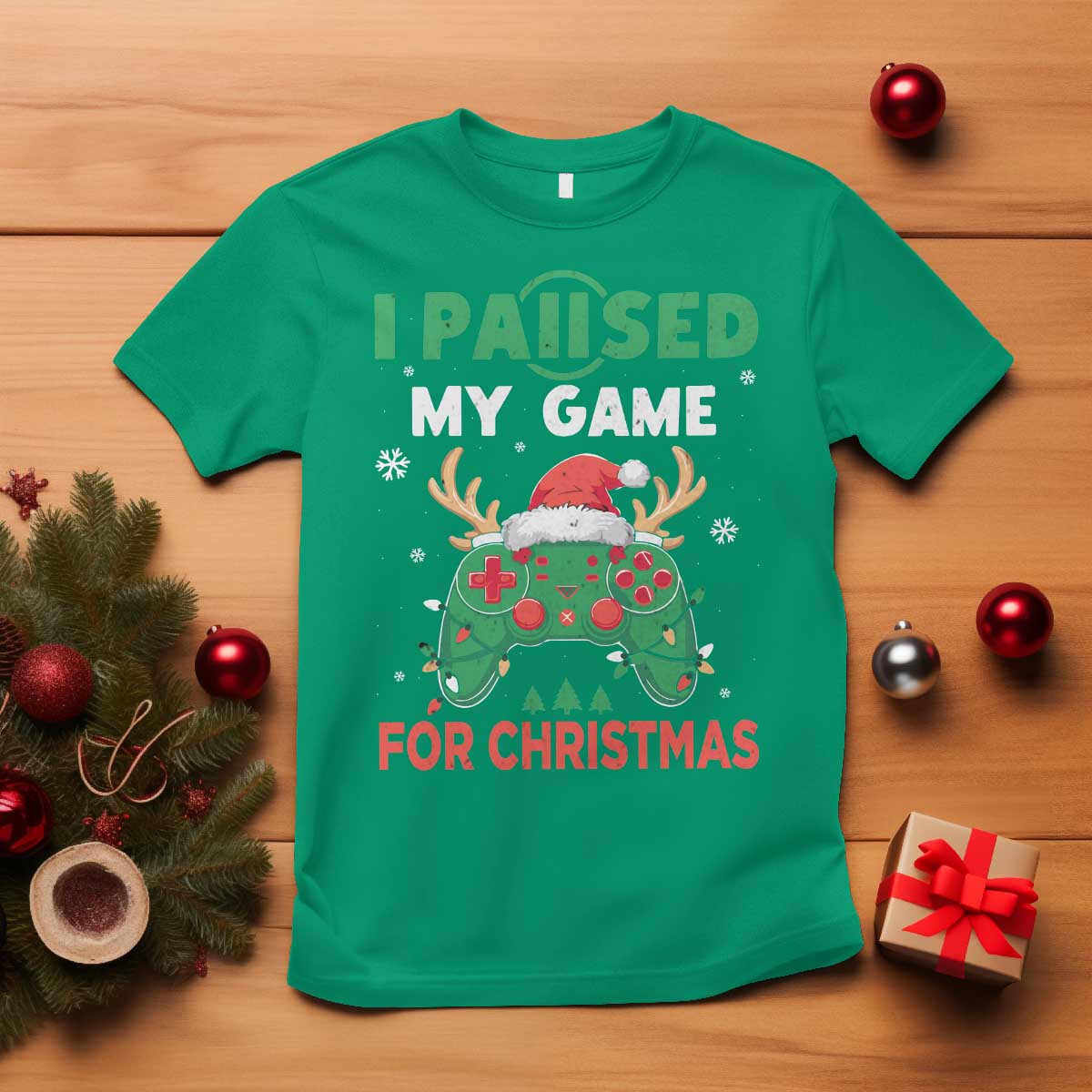 funny-christmas-gamers-t-shirt-i-paused-my-game-for-christmas-santa-hat