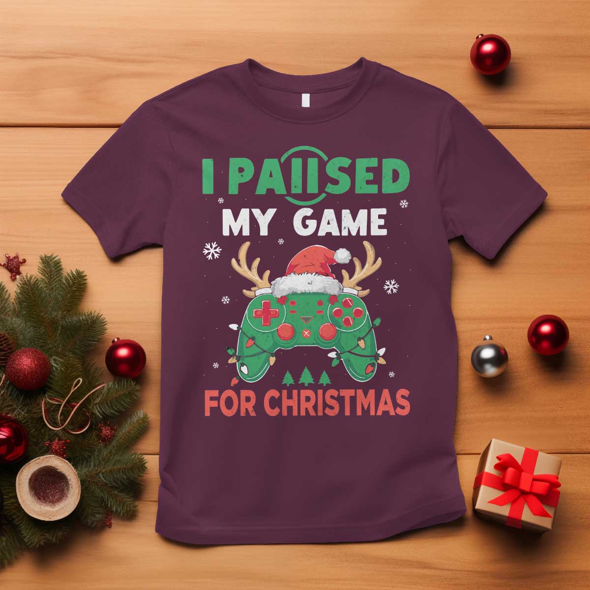 funny-christmas-gamers-t-shirt-i-paused-my-game-for-christmas-santa-hat