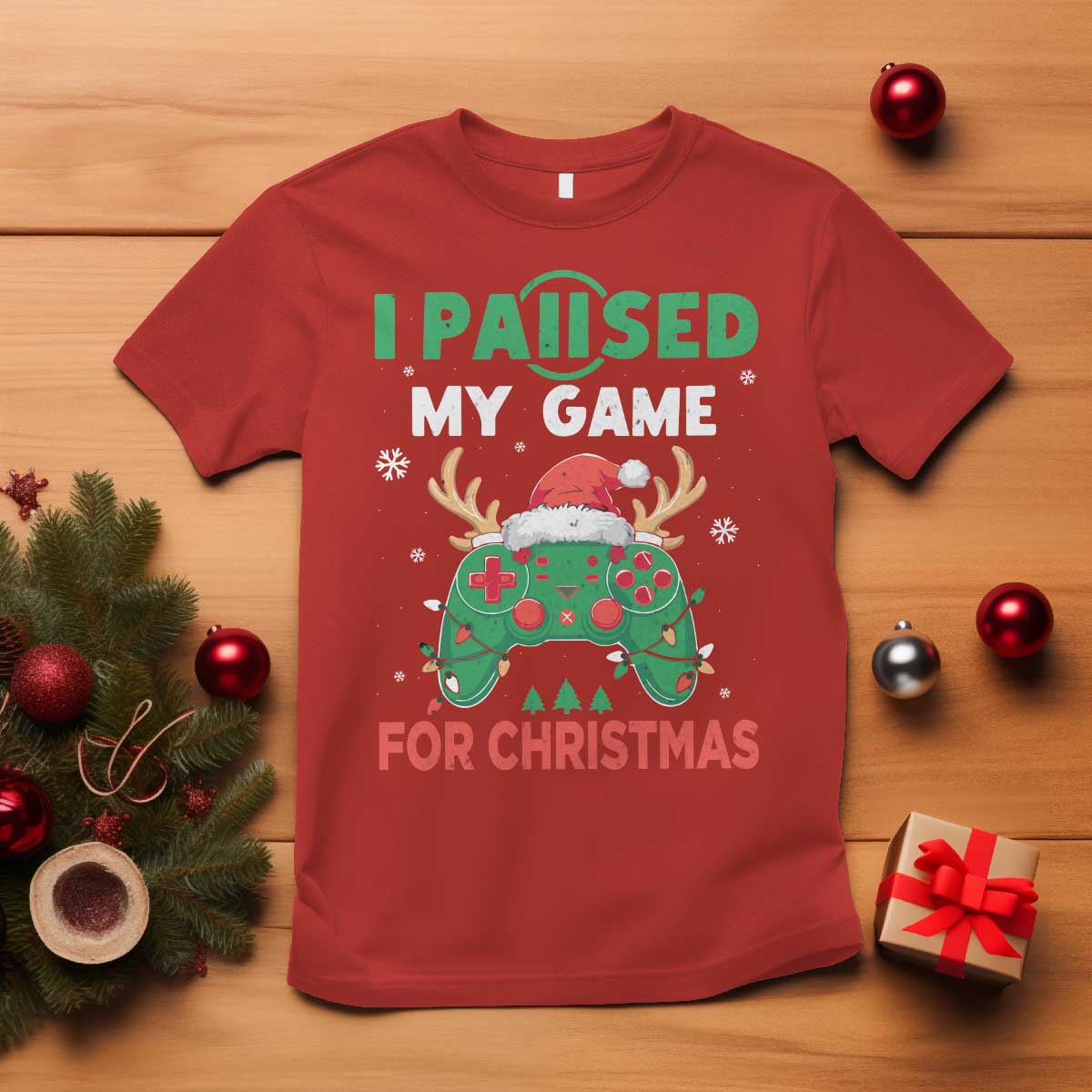 funny-christmas-gamers-t-shirt-i-paused-my-game-for-christmas-santa-hat
