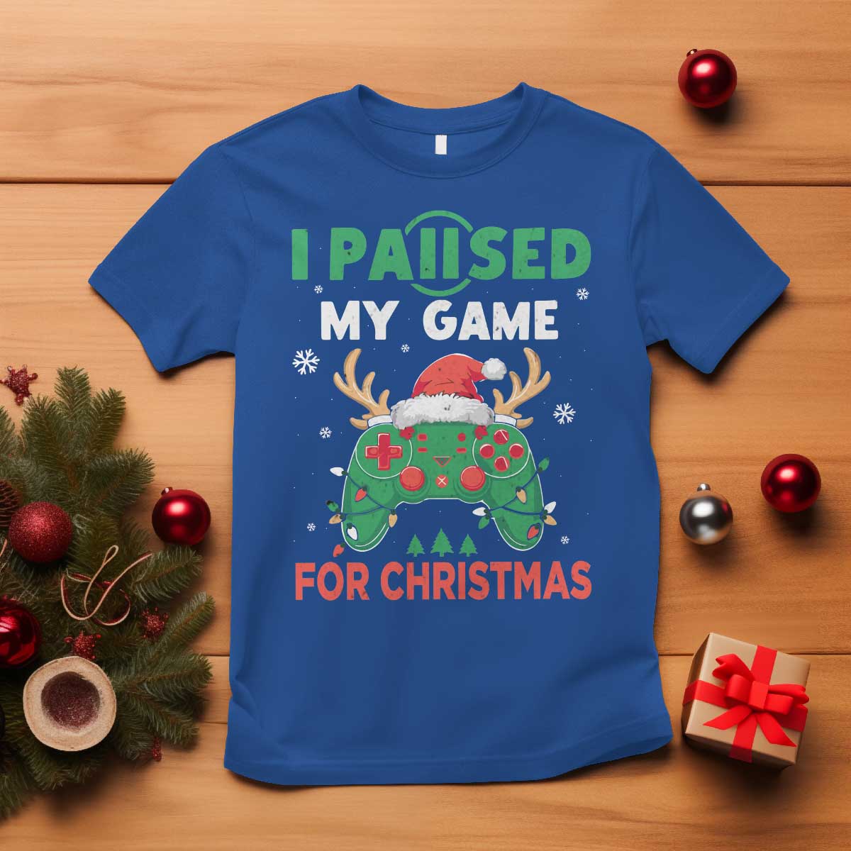 funny-christmas-gamers-t-shirt-i-paused-my-game-for-christmas-santa-hat