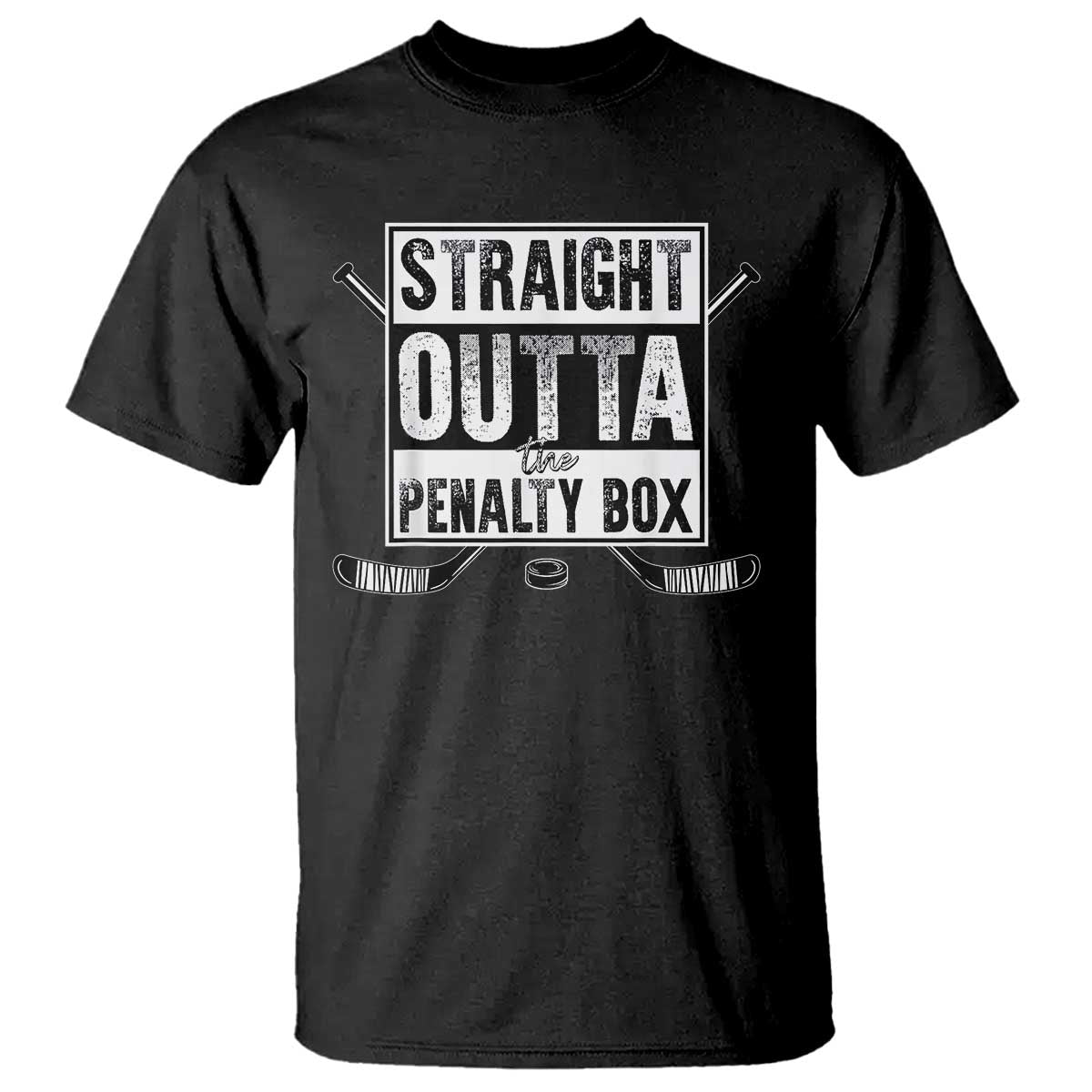 funny-ice-hockey-t-shirt-straight-outta-the-penalty-box-vintage-ice-hockey-sticks