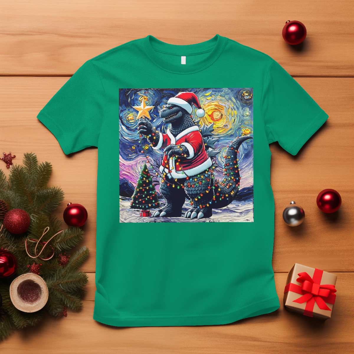 funny-christmas-santa-godzilla-japanese-monster-starry-night-t-shirt