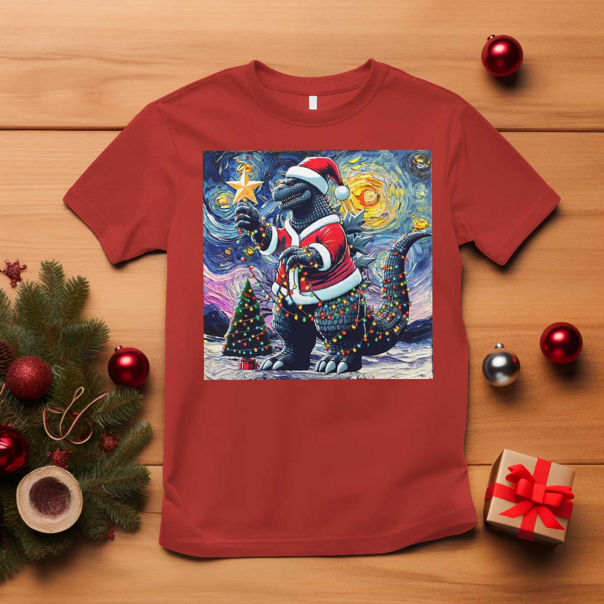funny-christmas-santa-godzilla-japanese-monster-starry-night-t-shirt