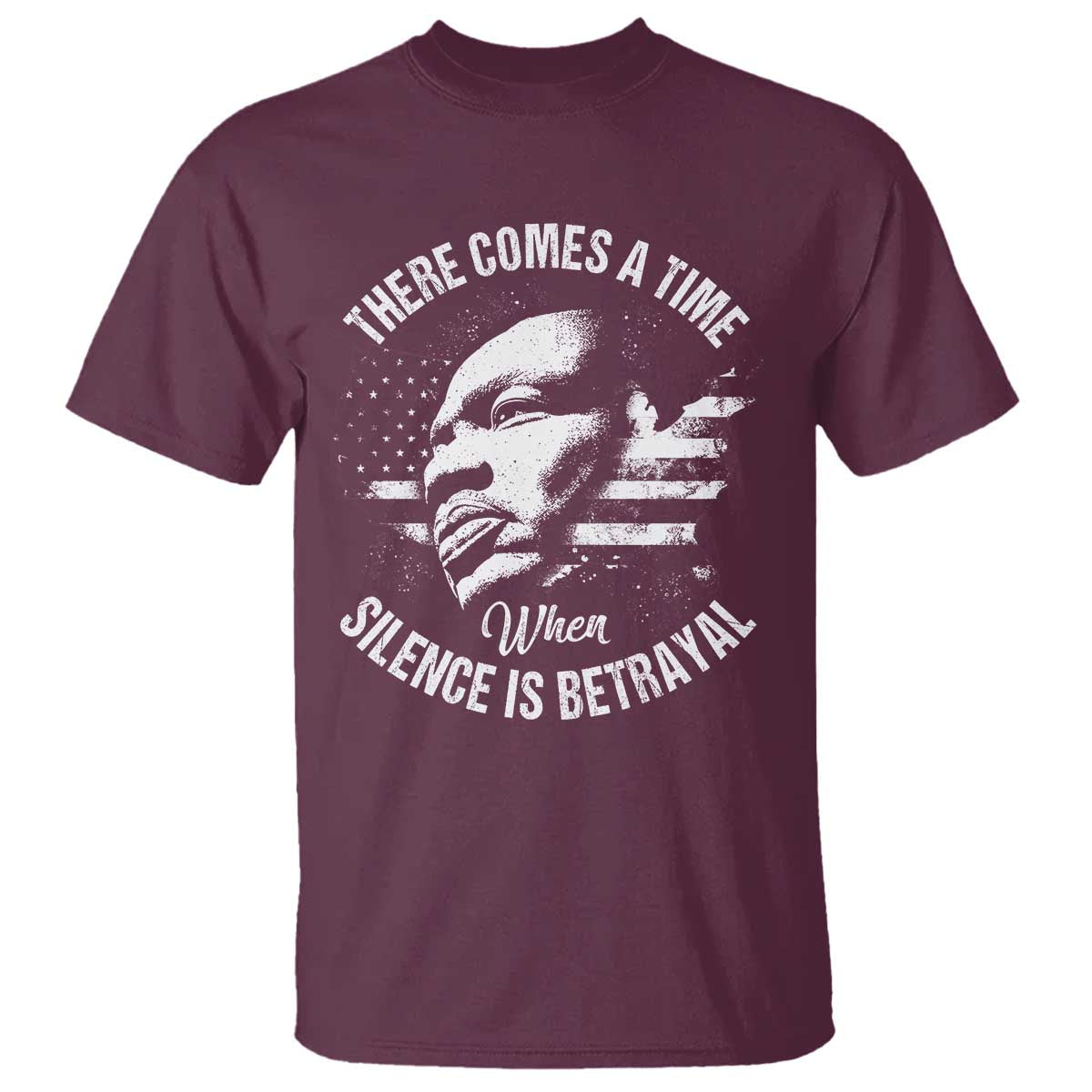 mlk-day-there-comes-a-time-when-silence-is-betrayal-t-shirt-martin-luther-king-vintage-american-flag-black-history-month
