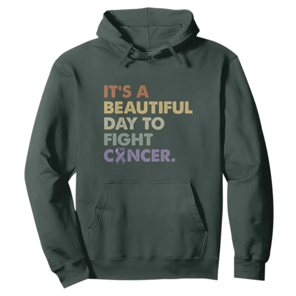 All Cancer Support Hoodie It's A Beautiful Day To Fight Cancer Lavender Ribbon