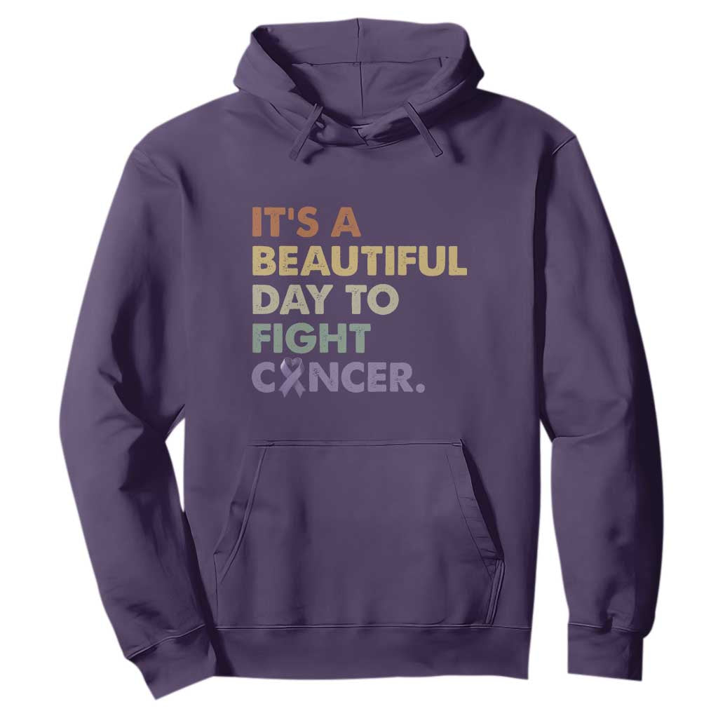 All Cancer Support Hoodie It's A Beautiful Day To Fight Cancer Lavender Ribbon