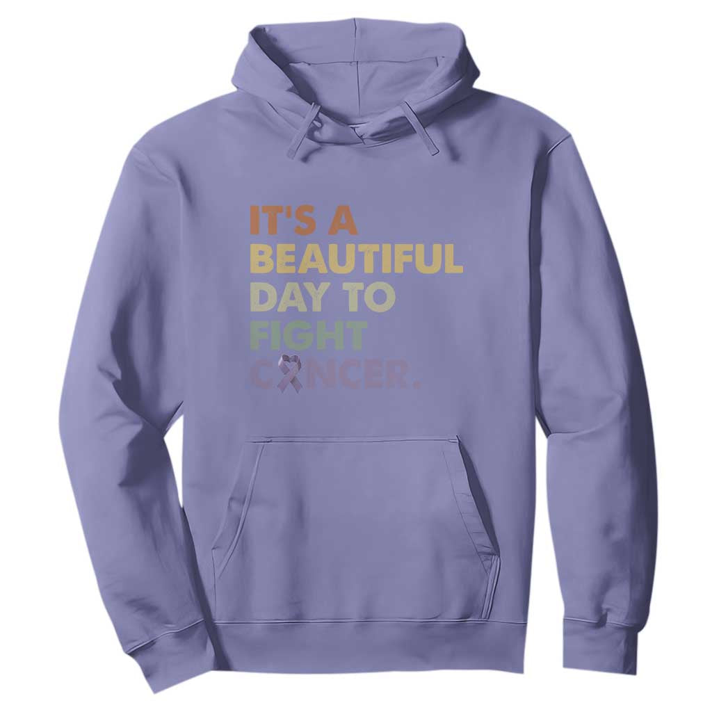 All Cancer Support Hoodie It's A Beautiful Day To Fight Cancer Lavender Ribbon