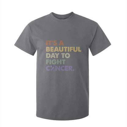 All Cancer Support T Shirt For Kid It's A Beautiful Day To Fight Cancer Lavender Ribbon