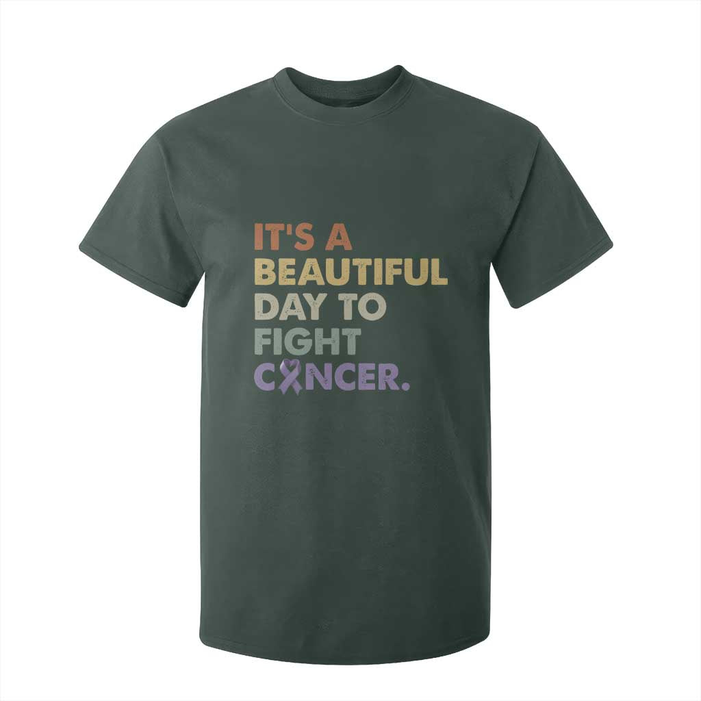 All Cancer Support T Shirt For Kid It's A Beautiful Day To Fight Cancer Lavender Ribbon