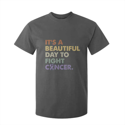All Cancer Support T Shirt For Kid It's A Beautiful Day To Fight Cancer Lavender Ribbon