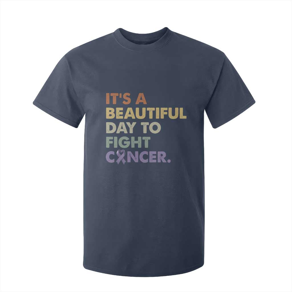 All Cancer Support T Shirt For Kid It's A Beautiful Day To Fight Cancer Lavender Ribbon