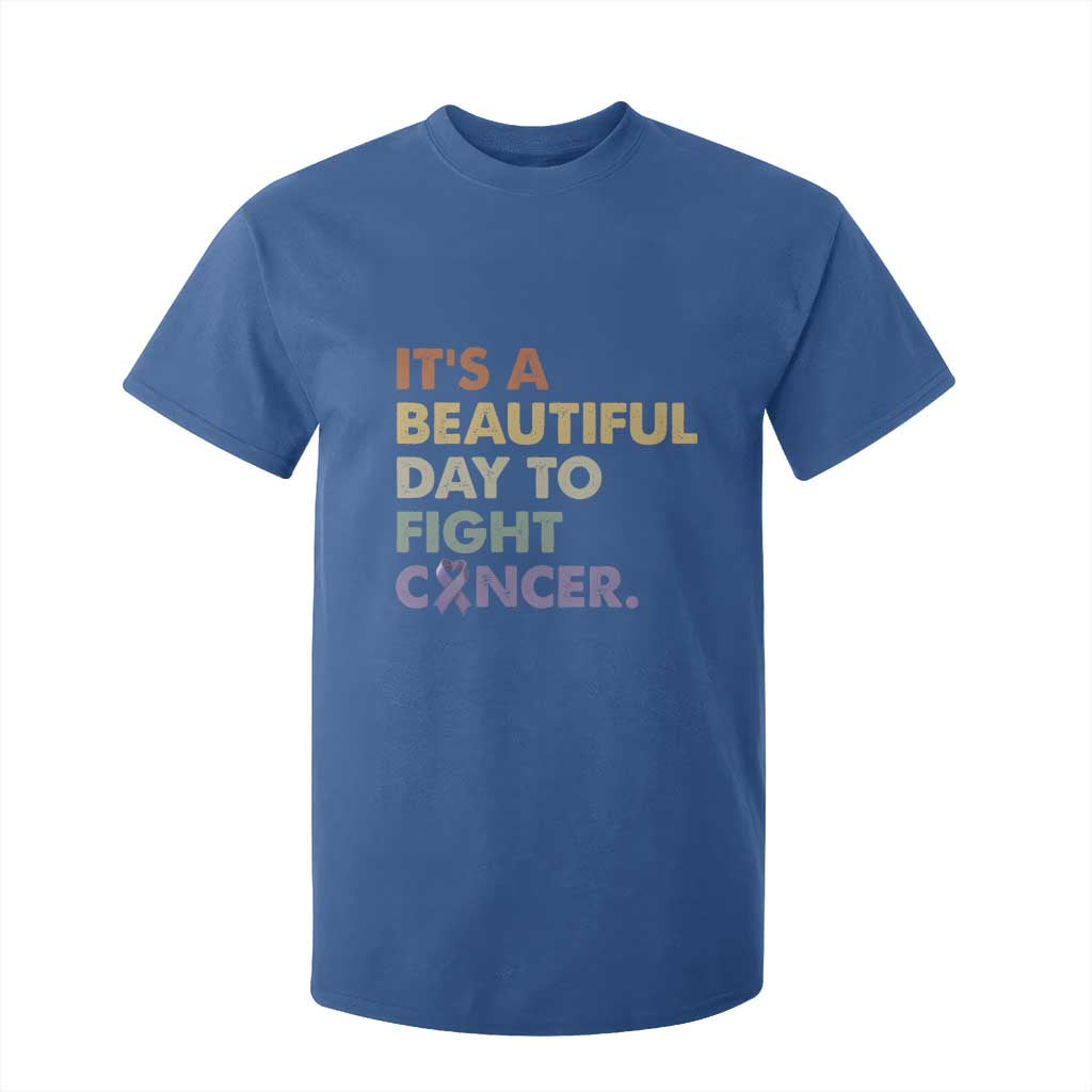 All Cancer Support T Shirt For Kid It's A Beautiful Day To Fight Cancer Lavender Ribbon