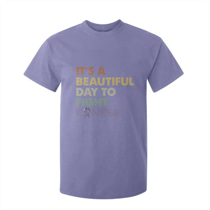 All Cancer Support T Shirt For Kid It's A Beautiful Day To Fight Cancer Lavender Ribbon