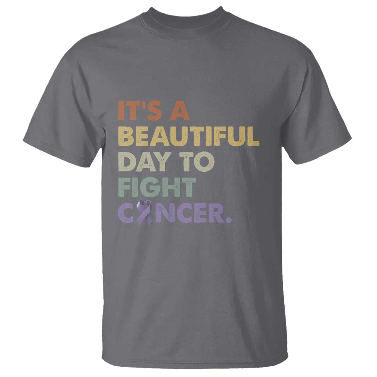 All Cancer Support T Shirt It's A Beautiful Day To Fight Cancer Lavender Ribbon