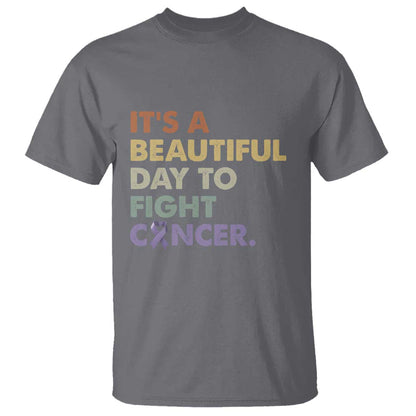 All Cancer Support T Shirt It's A Beautiful Day To Fight Cancer Lavender Ribbon
