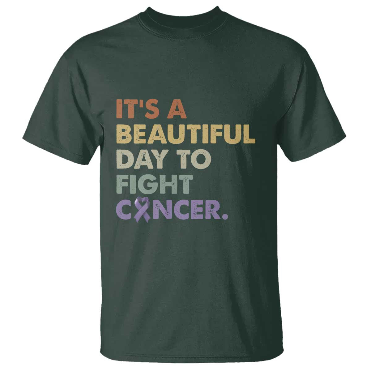All Cancer Support T Shirt It's A Beautiful Day To Fight Cancer Lavender Ribbon