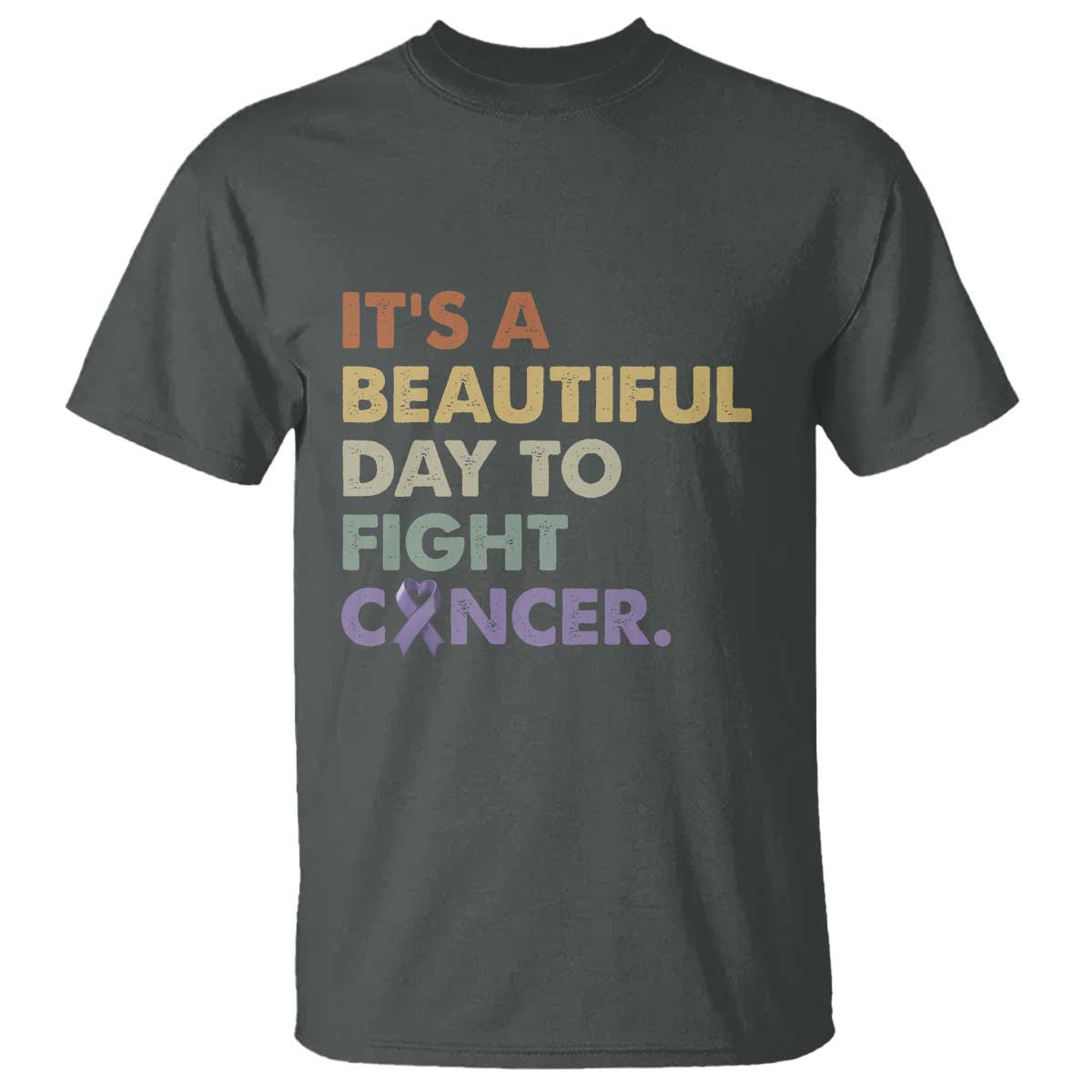 All Cancer Support T Shirt It's A Beautiful Day To Fight Cancer Lavender Ribbon
