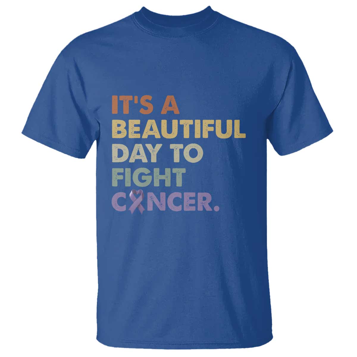 All Cancer Support T Shirt It's A Beautiful Day To Fight Cancer Lavender Ribbon