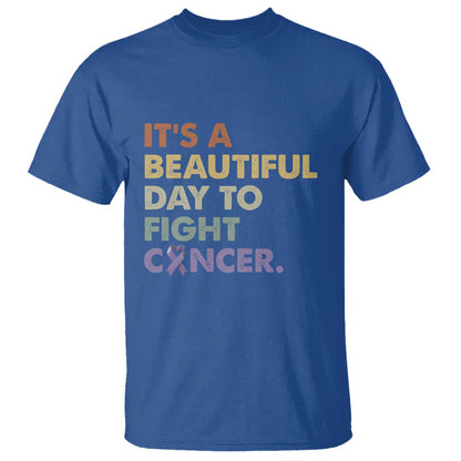 All Cancer Support T Shirt It's A Beautiful Day To Fight Cancer Lavender Ribbon