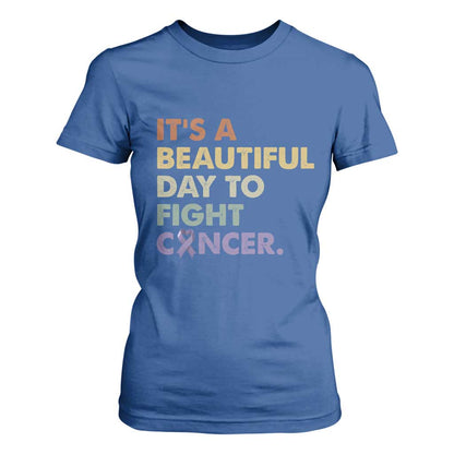 All Cancer Support T Shirt For Women It's A Beautiful Day To Fight Cancer Lavender Ribbon