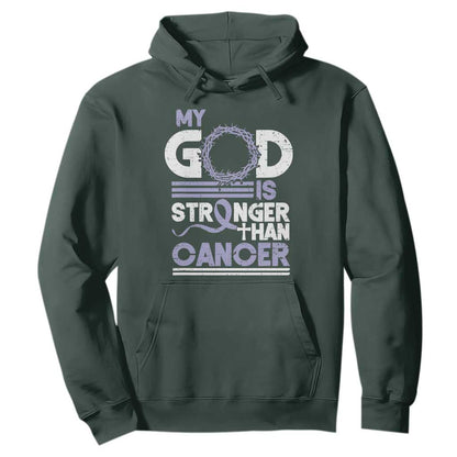 All Cancer Support Hoodie My God Is Stronger Than Cancer Lavender Ribbon