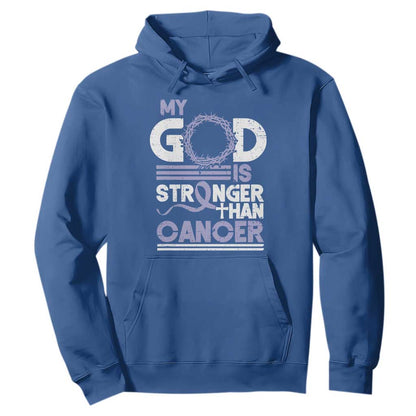 All Cancer Support Hoodie My God Is Stronger Than Cancer Lavender Ribbon
