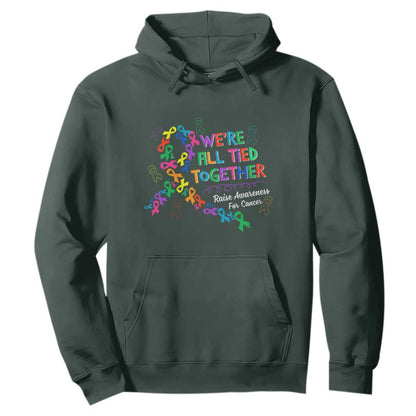 All Cancer Support Hoodie We're All Tied Together Raise Fight Cancer Ribbons