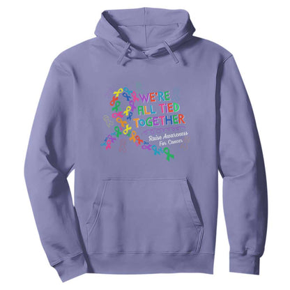 All Cancer Support Hoodie We're All Tied Together Raise Fight Cancer Ribbons